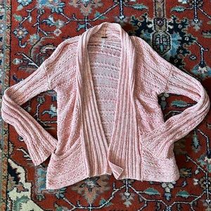 Free People Pink Knit Cardigan Sweater